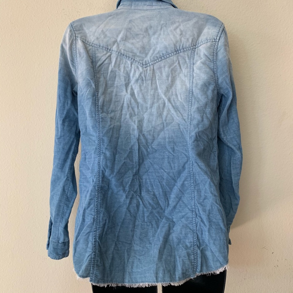 Bella Dahl Light Wash Corduroy Denim Button Shirt - Picture 9 of 11